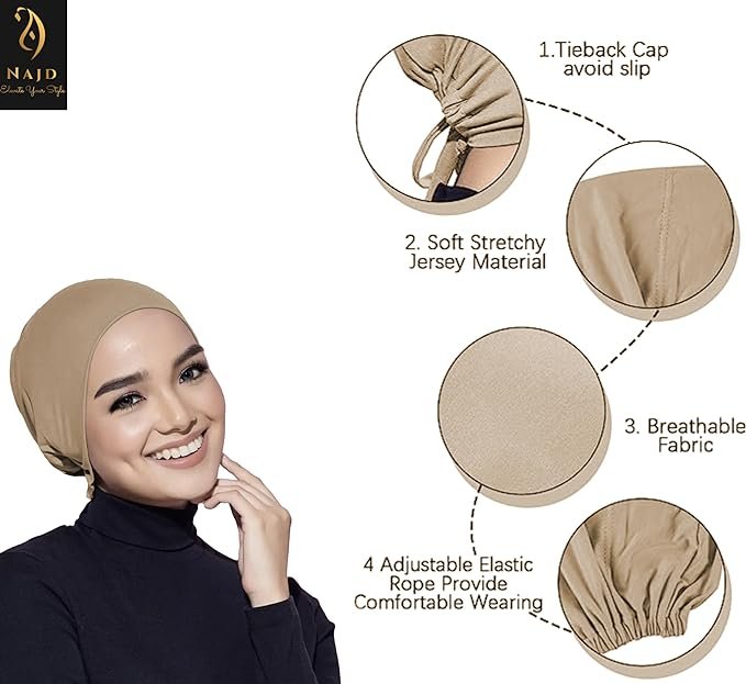 Under Scarf Hijab Caps For Women sand